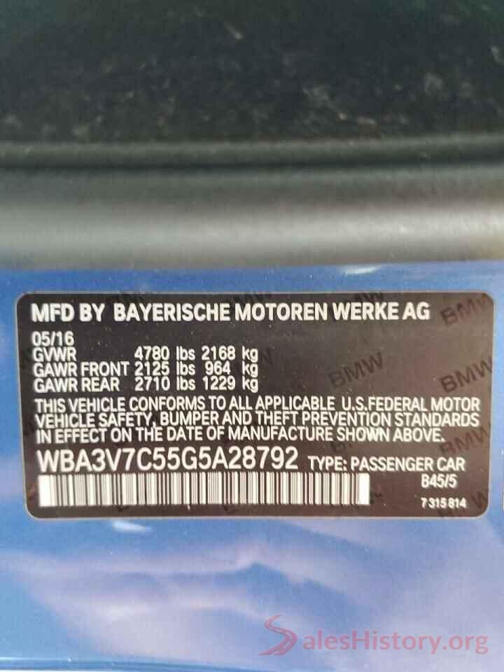 WBA3V7C55G5A28792 2016 BMW 4 SERIES