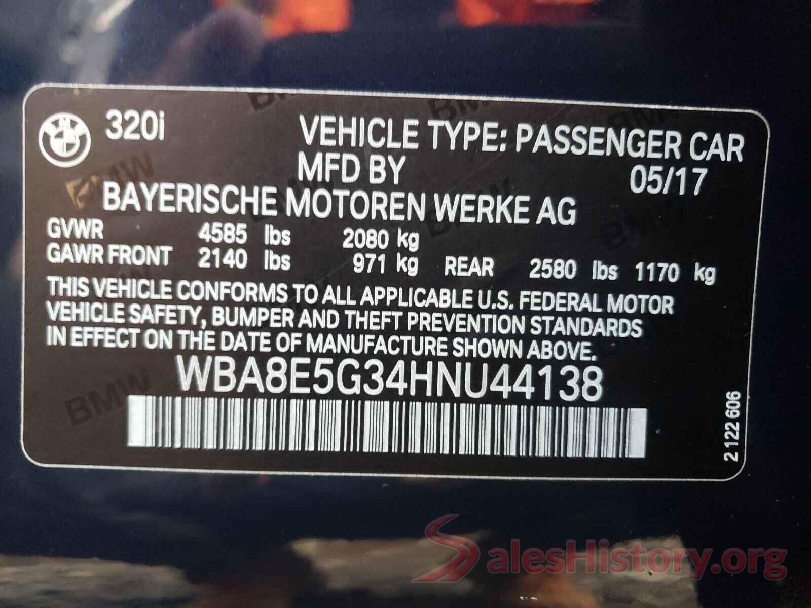 WBA8E5G34HNU44138 2017 BMW 3 SERIES