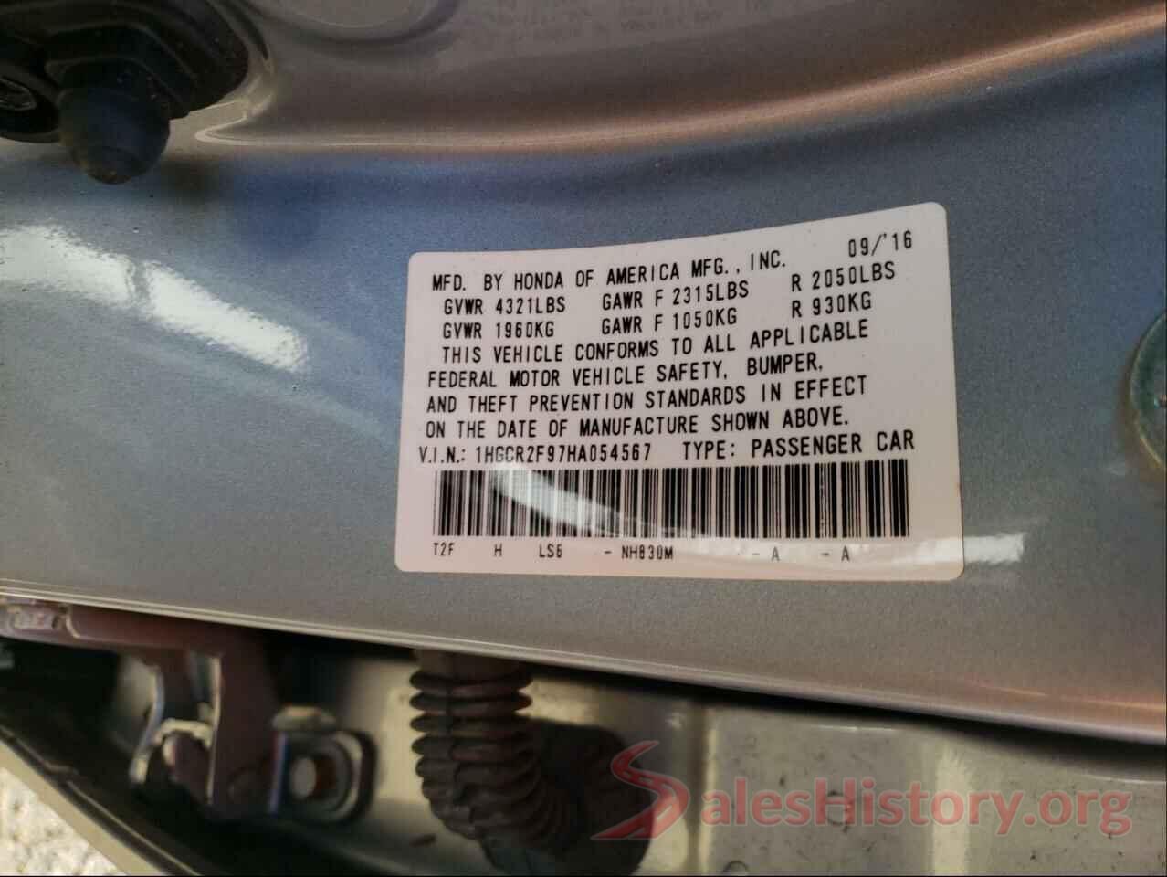 1HGCR2F97HA054567 2017 HONDA ACCORD