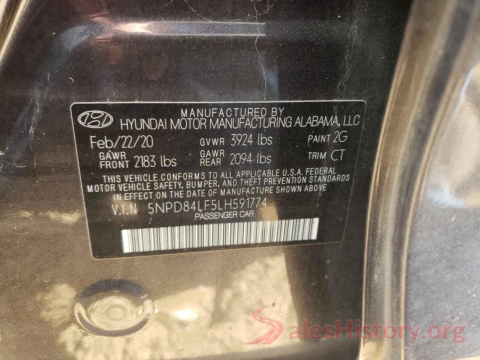 5NPD84LF5LH591774 2020 HYUNDAI ELANTRA