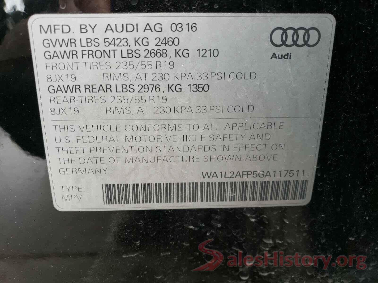 WA1L2AFP5GA117511 2016 AUDI Q5