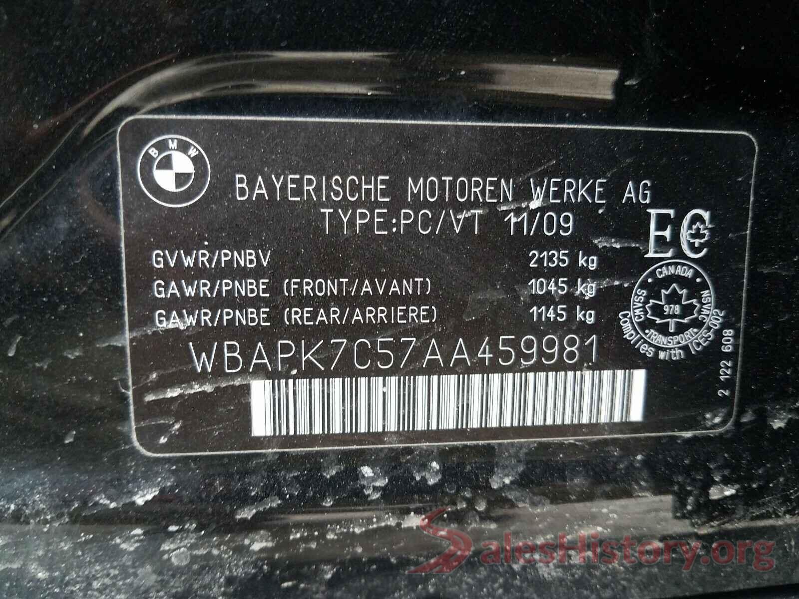 WBAPK7C57AA459981 2010 BMW 3 SERIES