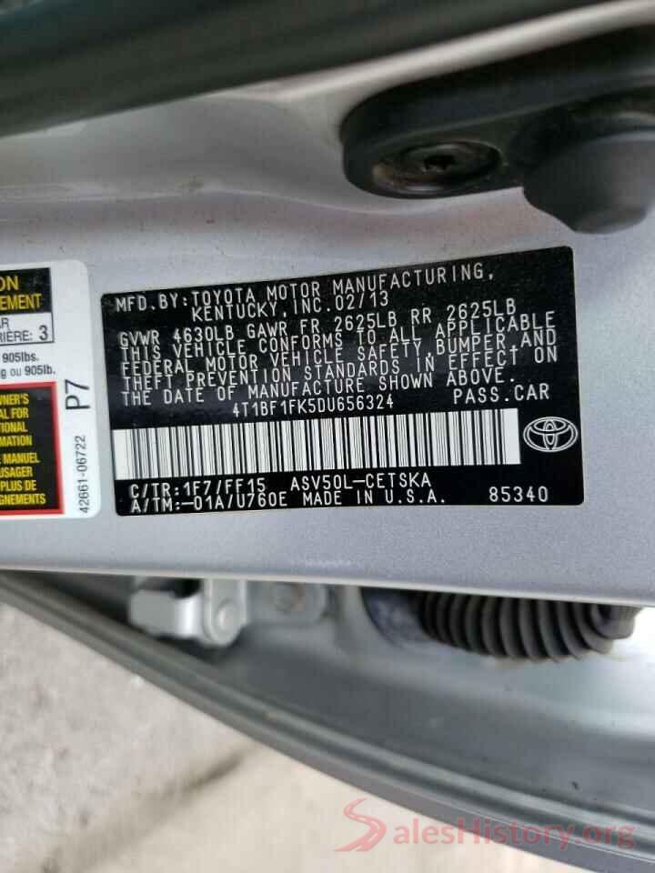 4T1BF1FK5DU656324 2013 TOYOTA CAMRY