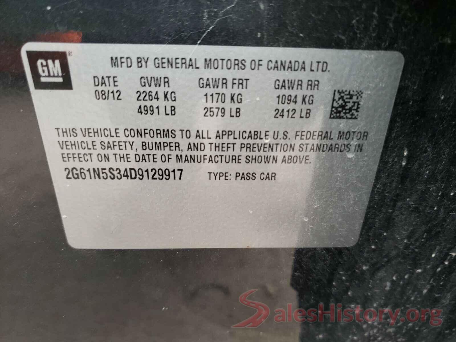 2G61N5S34D9129917 2013 CADILLAC XTS