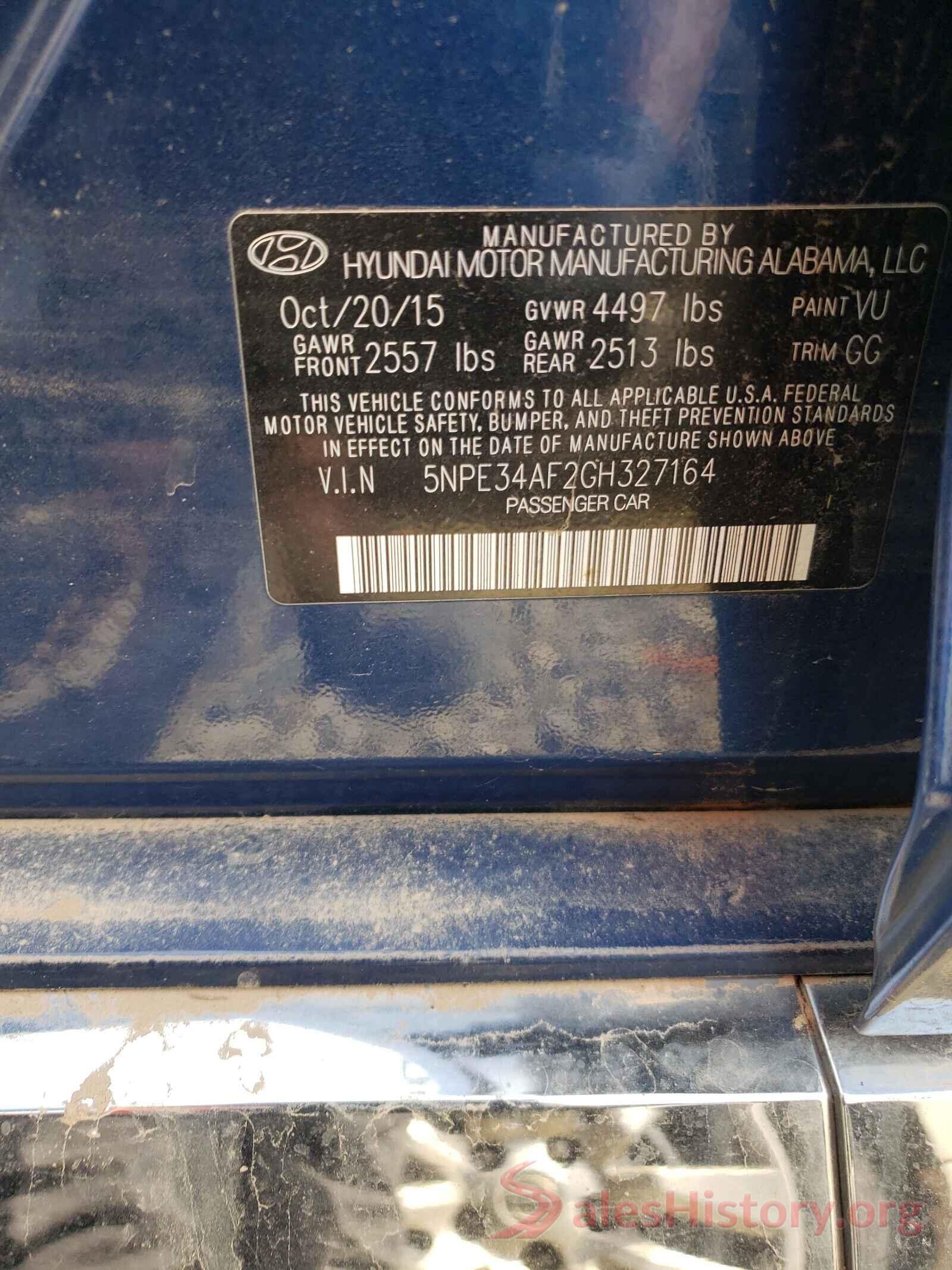 5NPE34AF2GH327164 2016 HYUNDAI SONATA