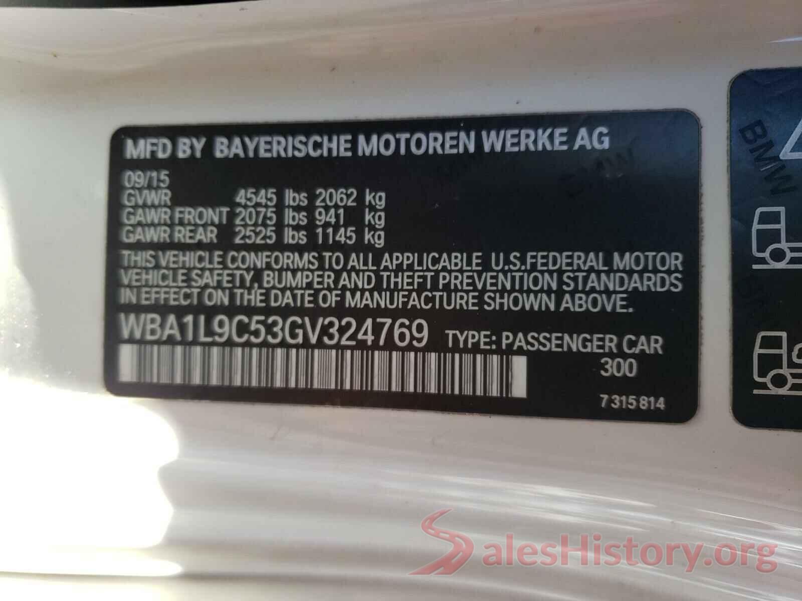 WBA1L9C53GV324769 2016 BMW 2 SERIES