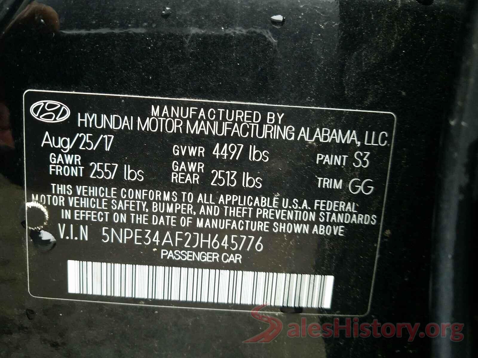 5NPE34AF2JH645776 2018 HYUNDAI SONATA