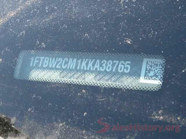 1FTBW2CM1KKA38765 2019 FORD TRANSIT CO