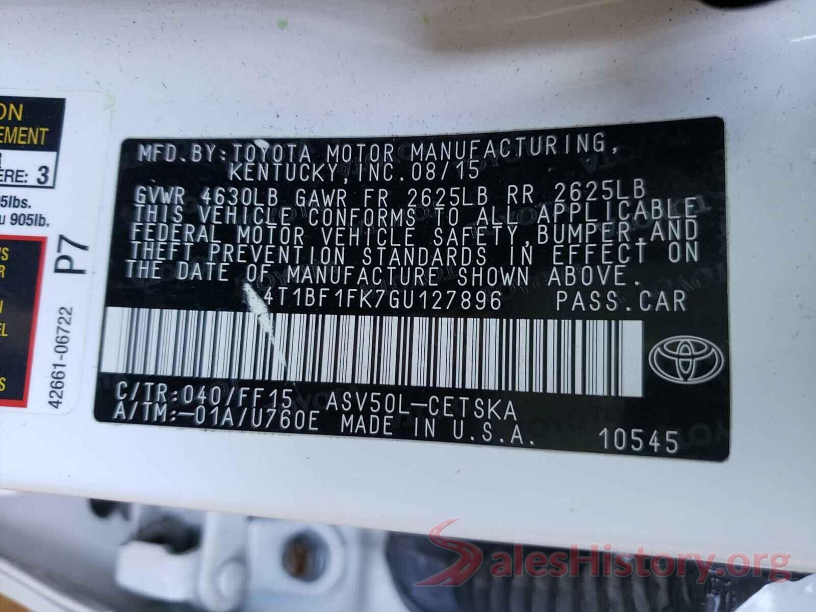 4T1BF1FK7GU127896 2016 TOYOTA CAMRY