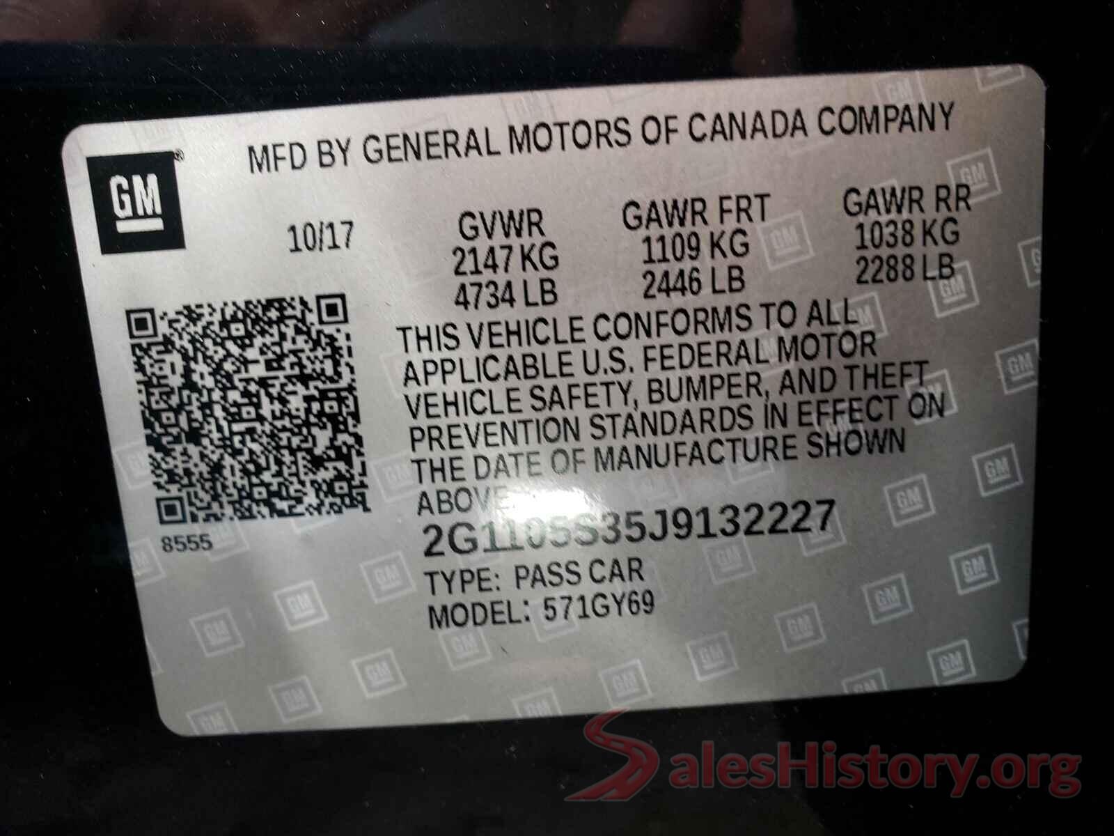 2G1105S35J9132227 2018 CHEVROLET IMPALA