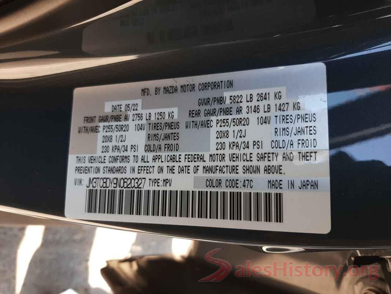 JM3TCBDY9N0620327 2022 MAZDA CX-9