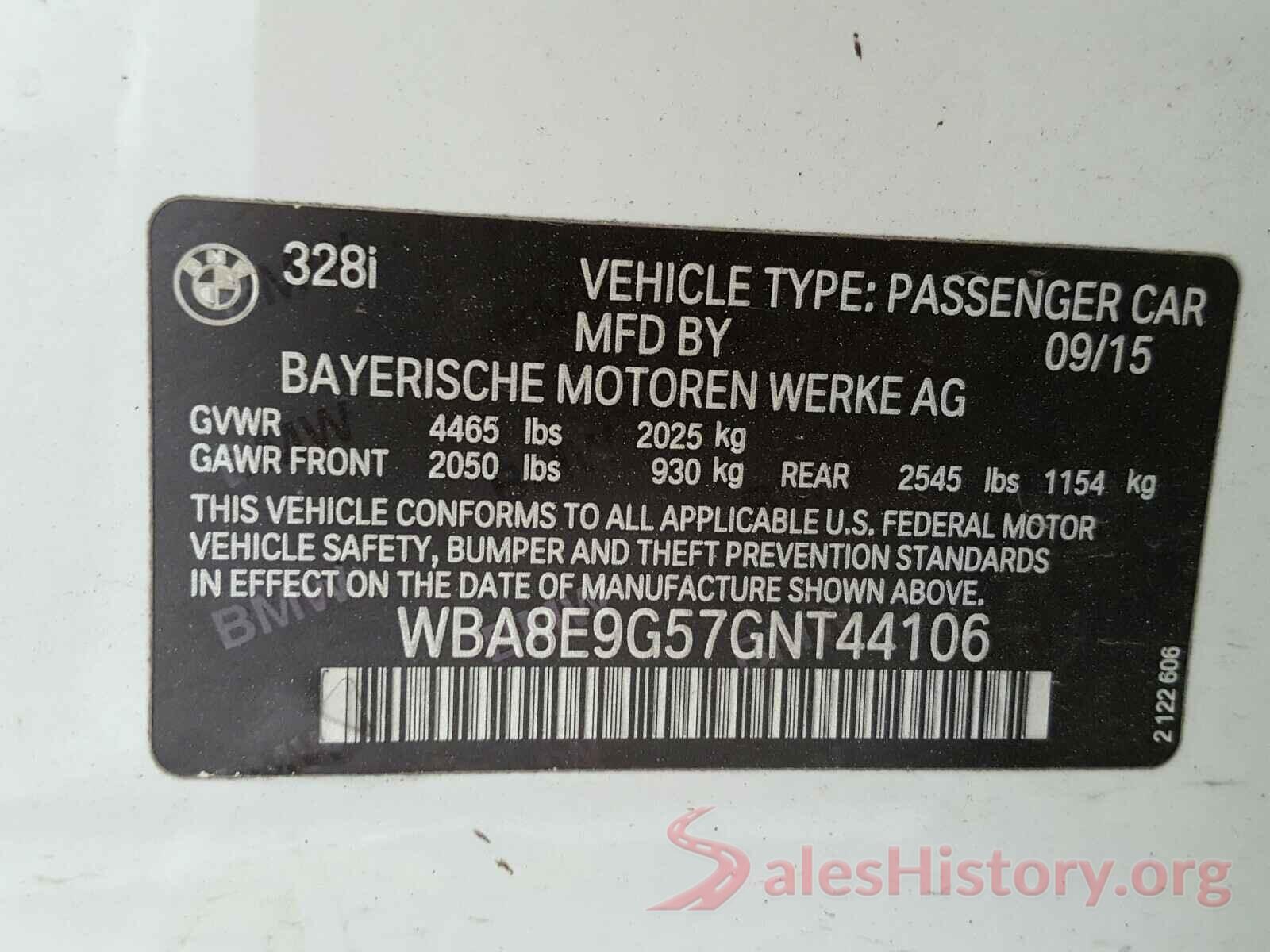 WBA8E9G57GNT44106 2016 BMW 3 SERIES