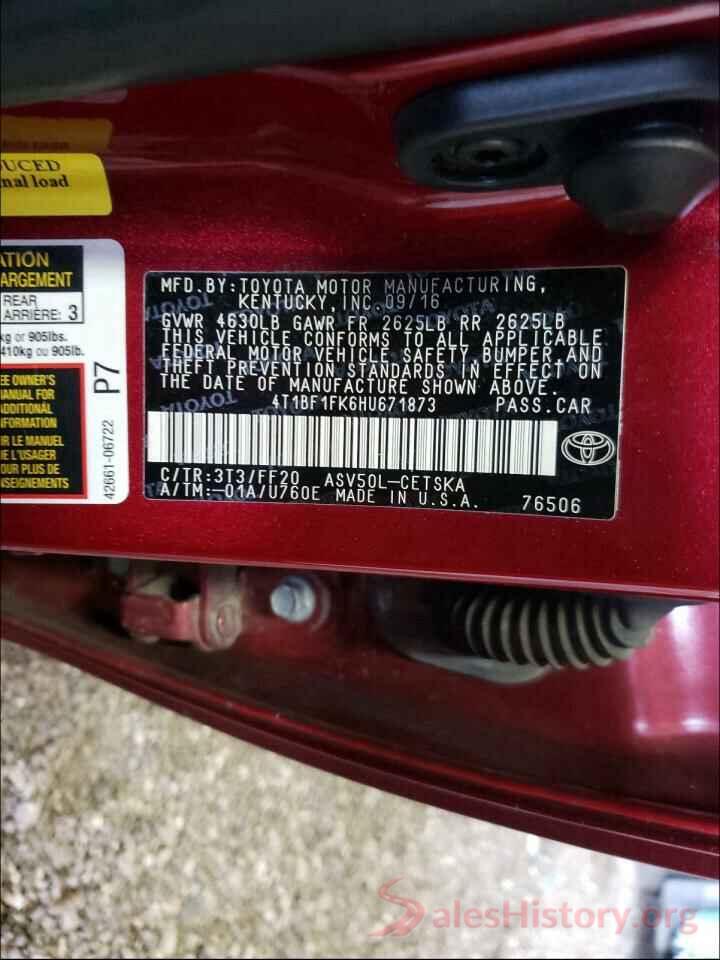 4T1BF1FK6HU671873 2017 TOYOTA CAMRY