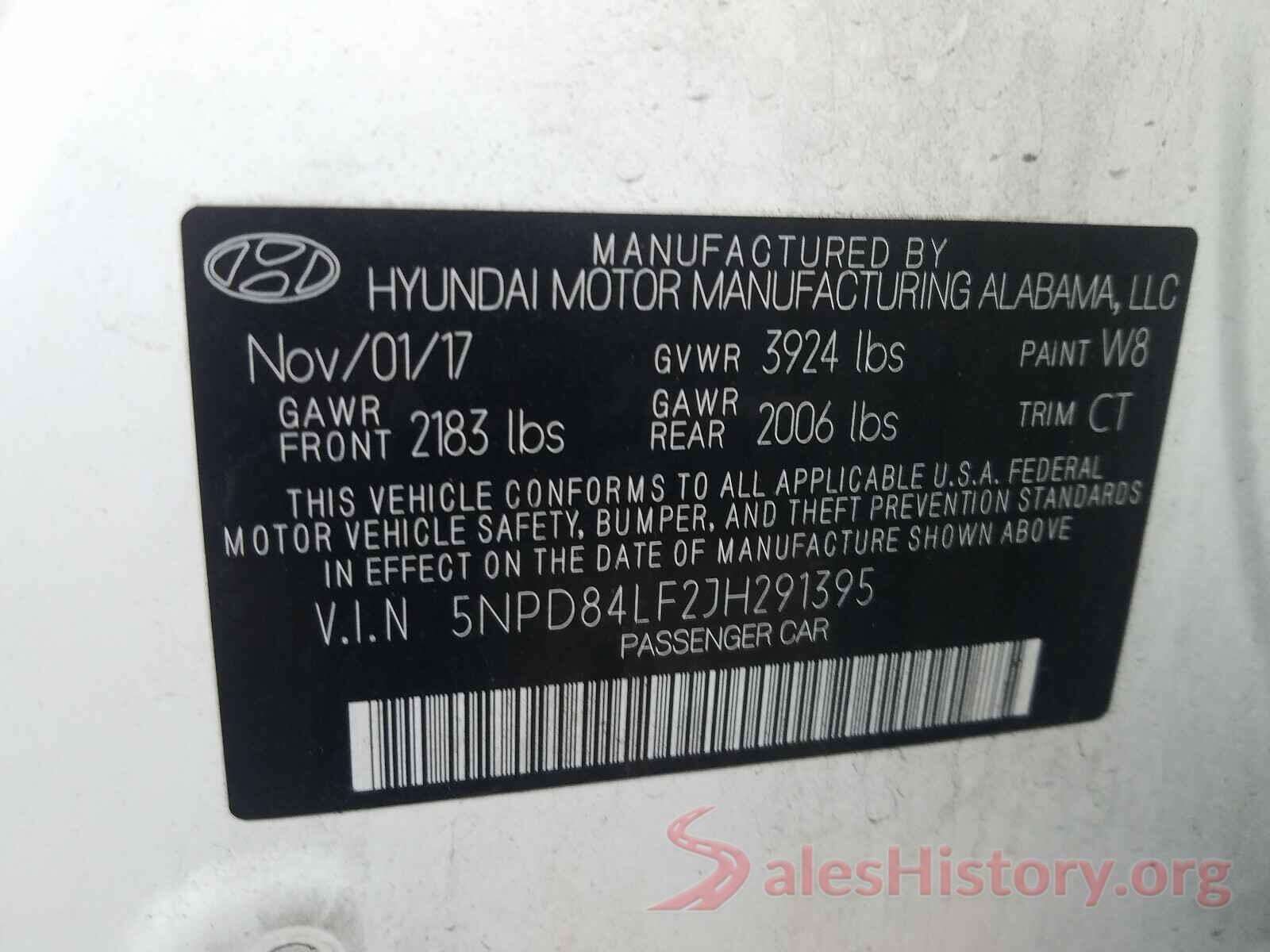 5NPD84LF2JH291395 2018 HYUNDAI ELANTRA