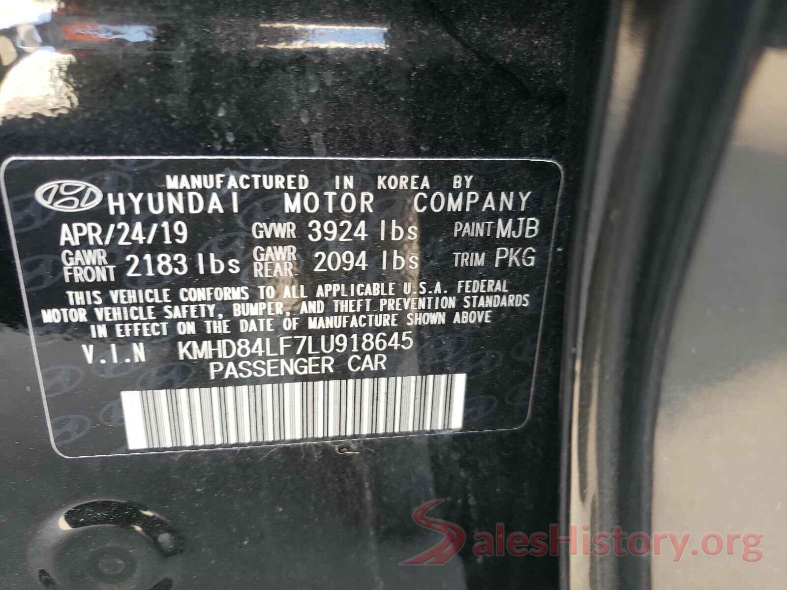 KMHD84LF7LU918645 2020 HYUNDAI ELANTRA