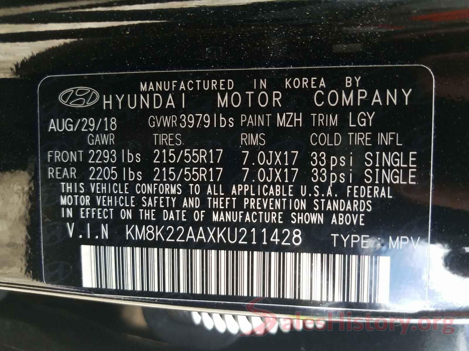 KM8K22AAXKU211428 2019 HYUNDAI KONA