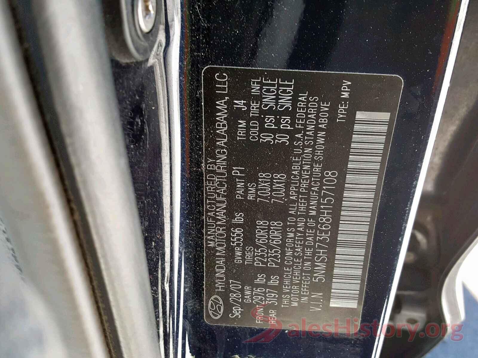 5NMSH73E68H157108 2008 HYUNDAI SANTA FE S