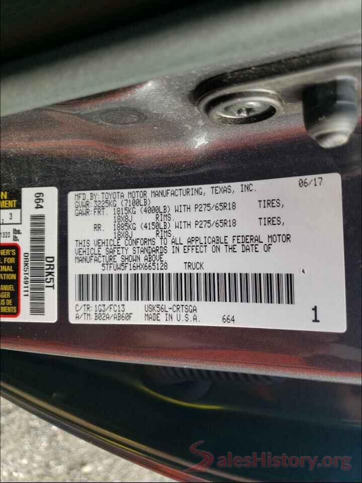 5TFUW5F16HX665128 2017 TOYOTA TUNDRA