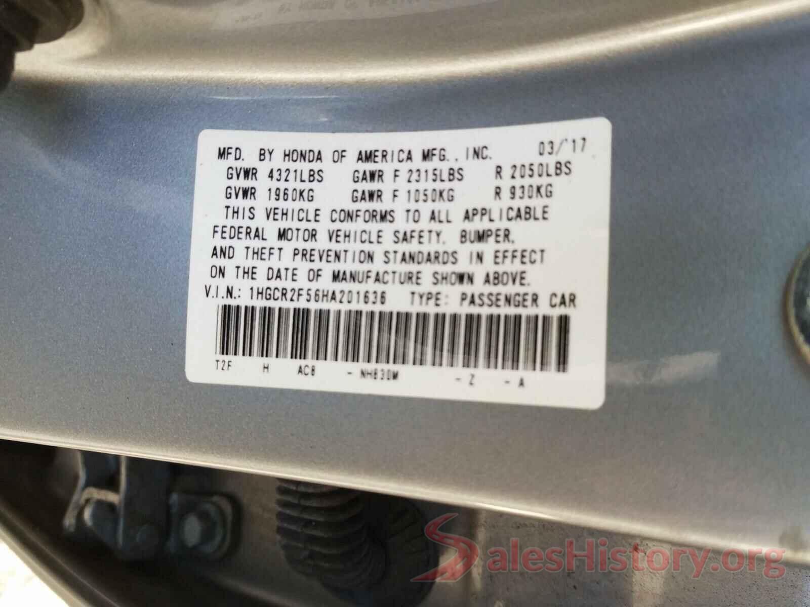 1HGCR2F56HA201636 2017 HONDA ACCORD