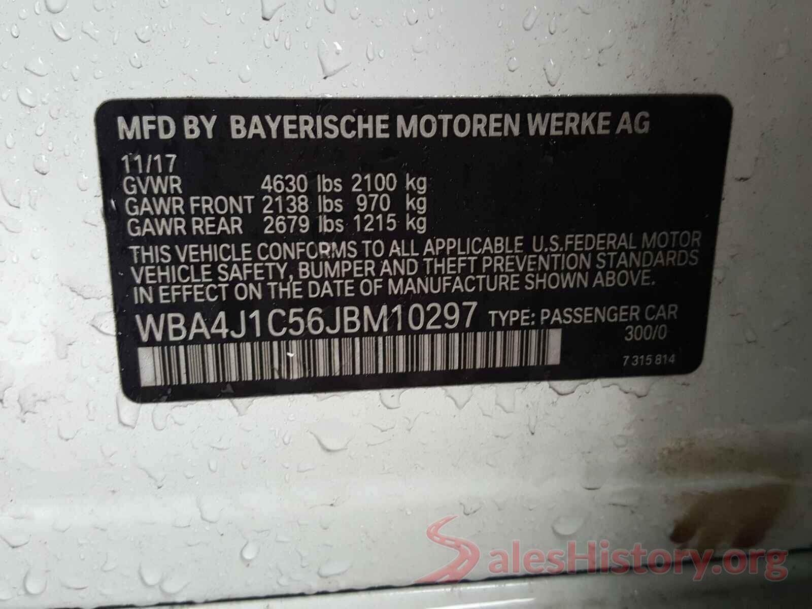 WBA4J1C56JBM10297 2018 BMW 4 SERIES