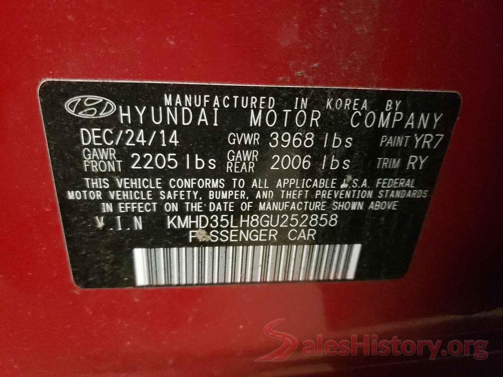 KMHD35LH8GU252858 2016 HYUNDAI ELANTRA