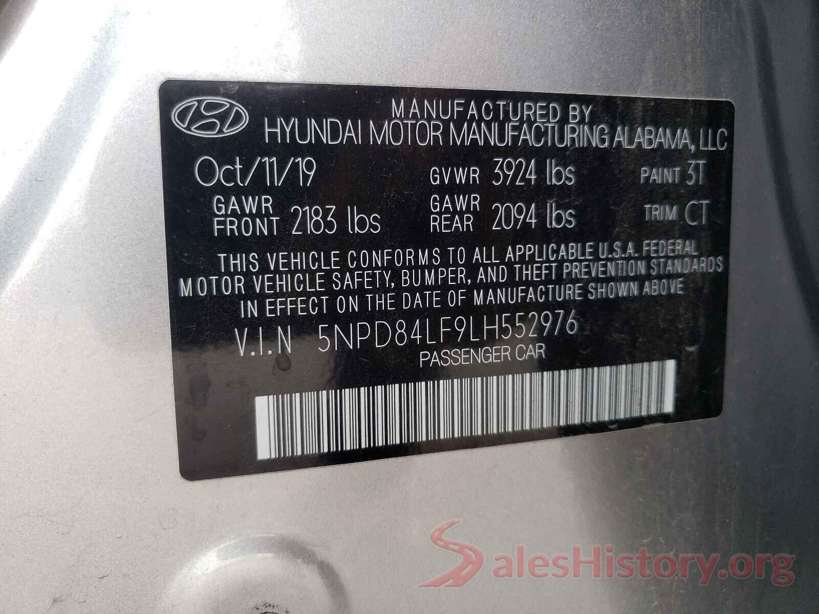 5NPD84LF9LH552976 2020 HYUNDAI ELANTRA