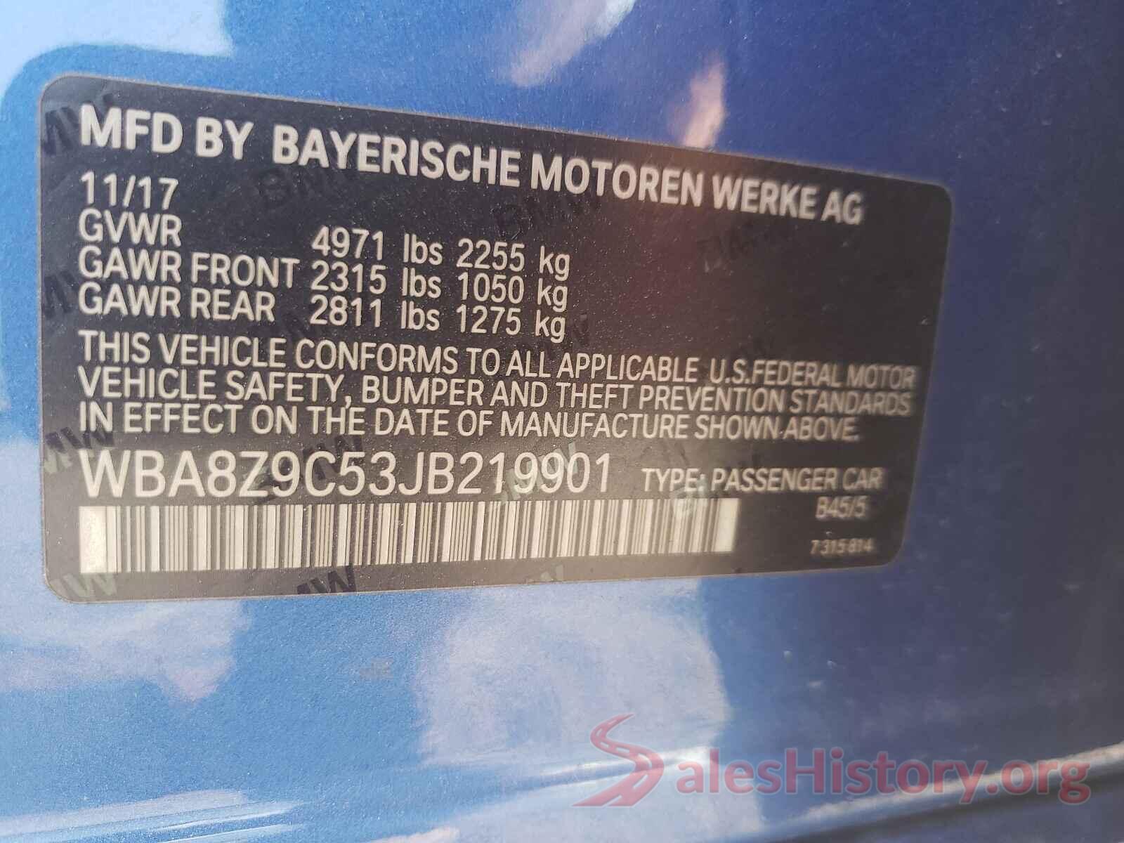 WBA8Z9C53JB219901 2018 BMW 3 SERIES