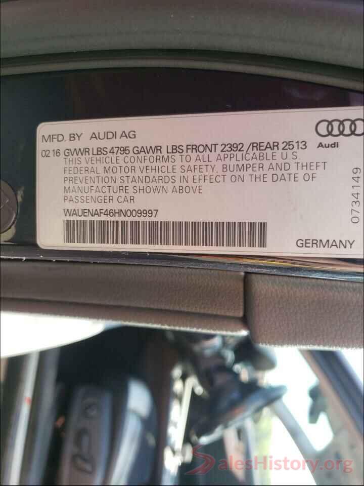 WAUENAF46HN009997 2017 AUDI A4