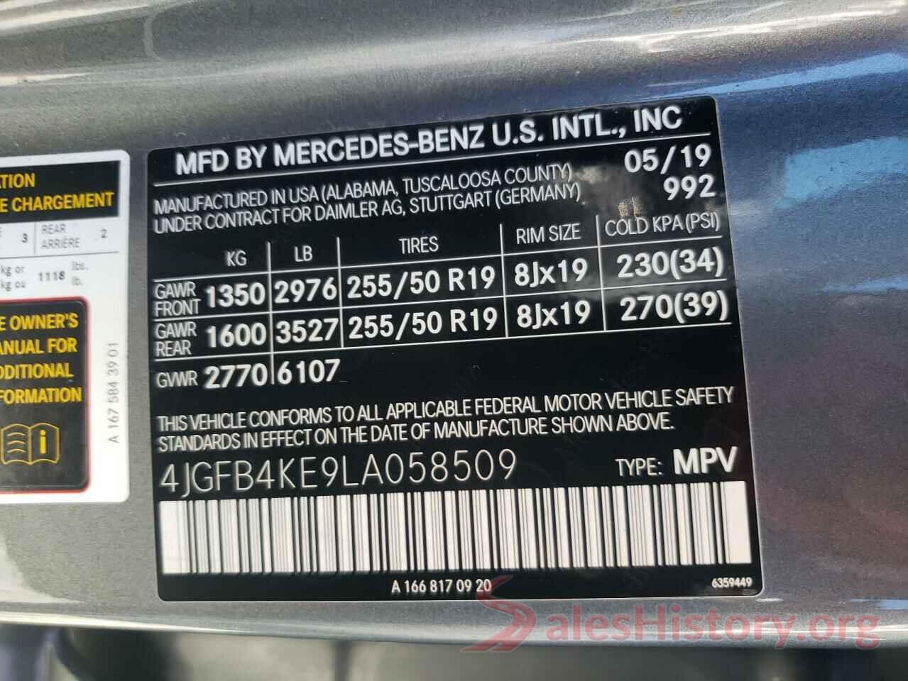 4JGFB4KE9LA058509 2020 MERCEDES-BENZ GLE-CLASS