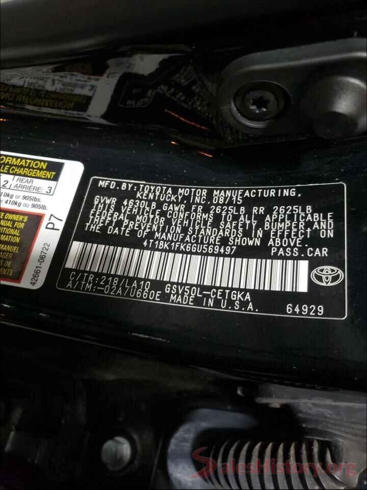 4T1BK1FK6GU569497 2016 TOYOTA CAMRY