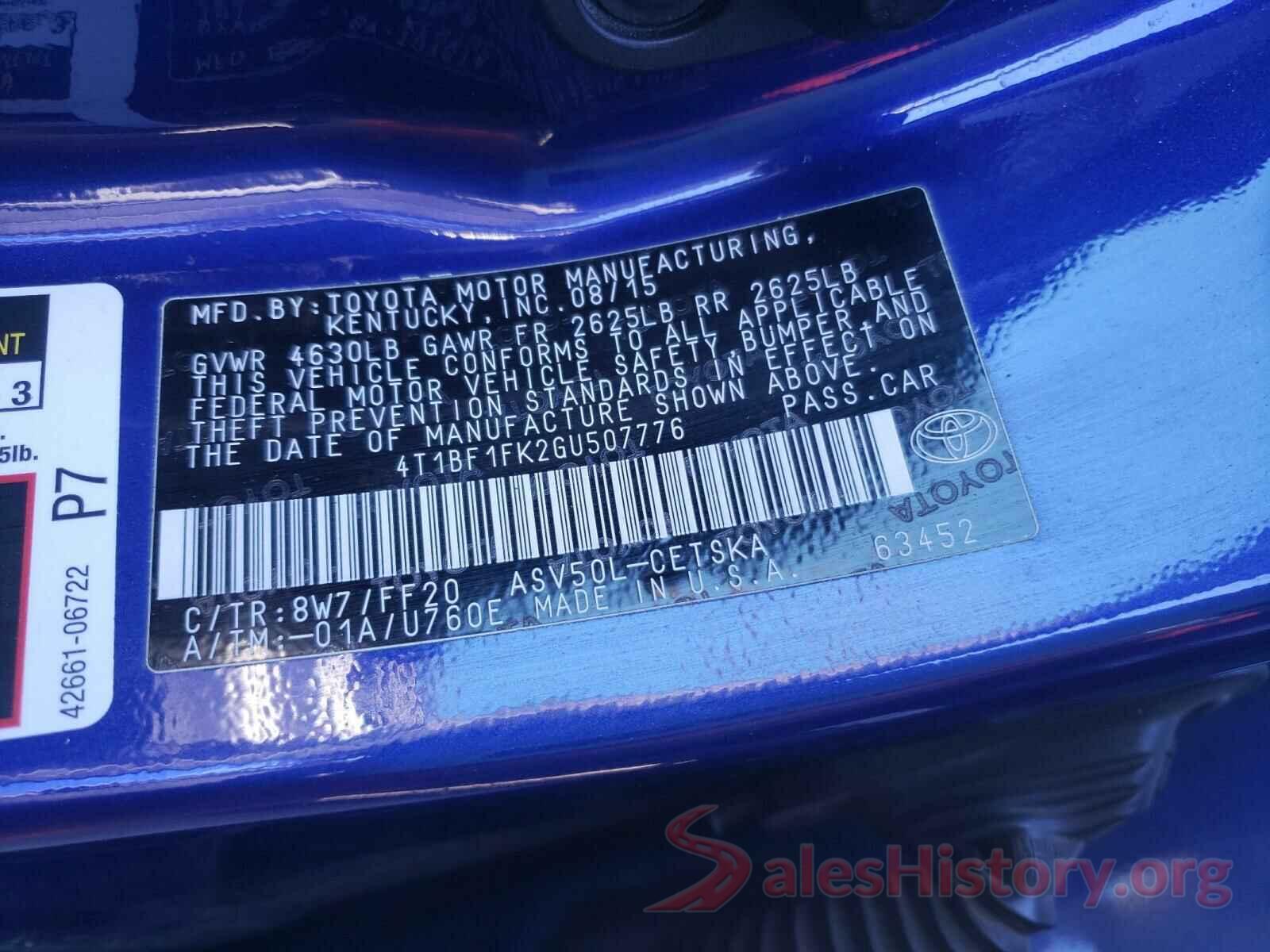 4T1BF1FK2GU507776 2016 TOYOTA CAMRY