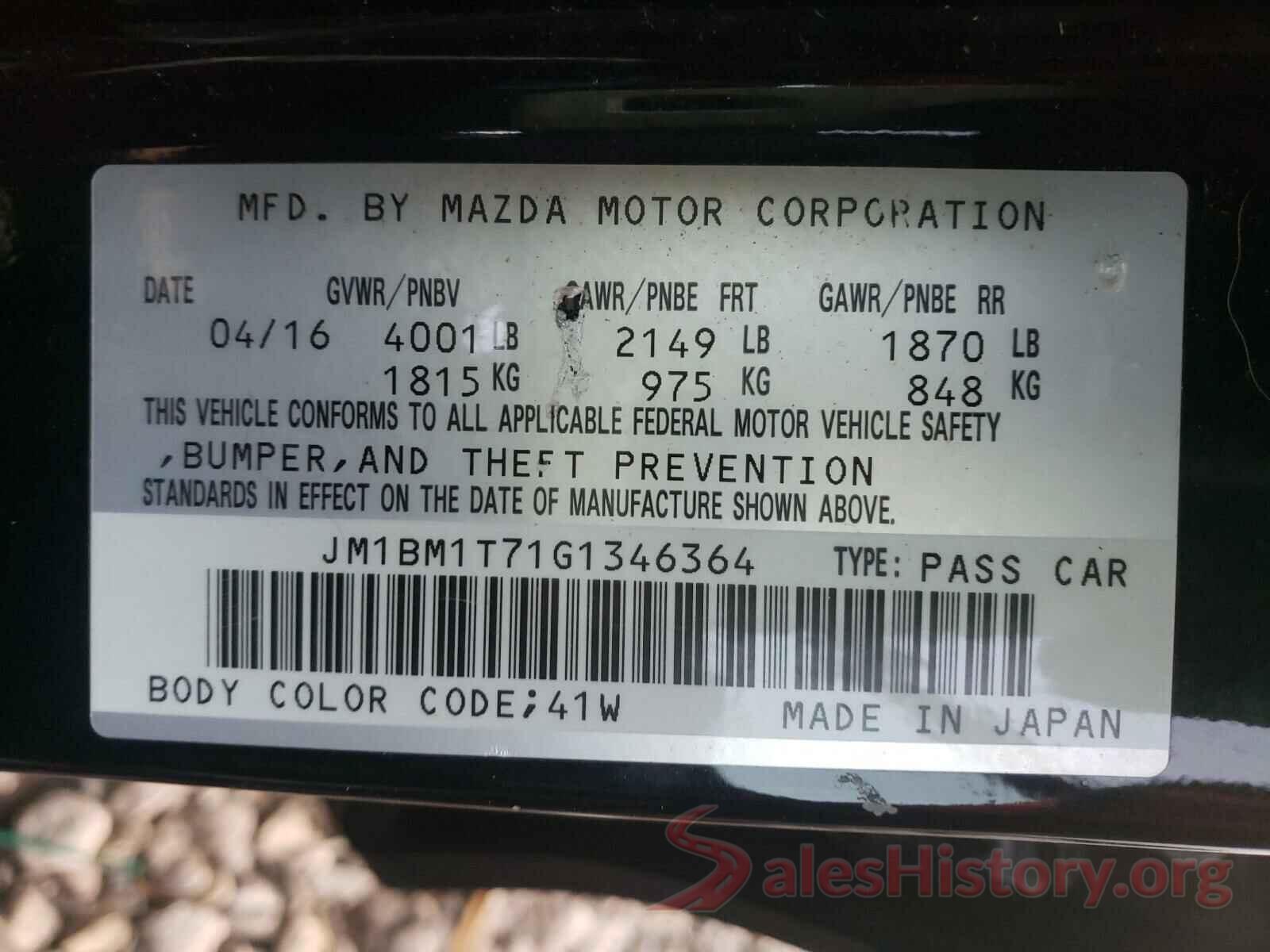 JM1BM1T71G1346364 2016 MAZDA 3