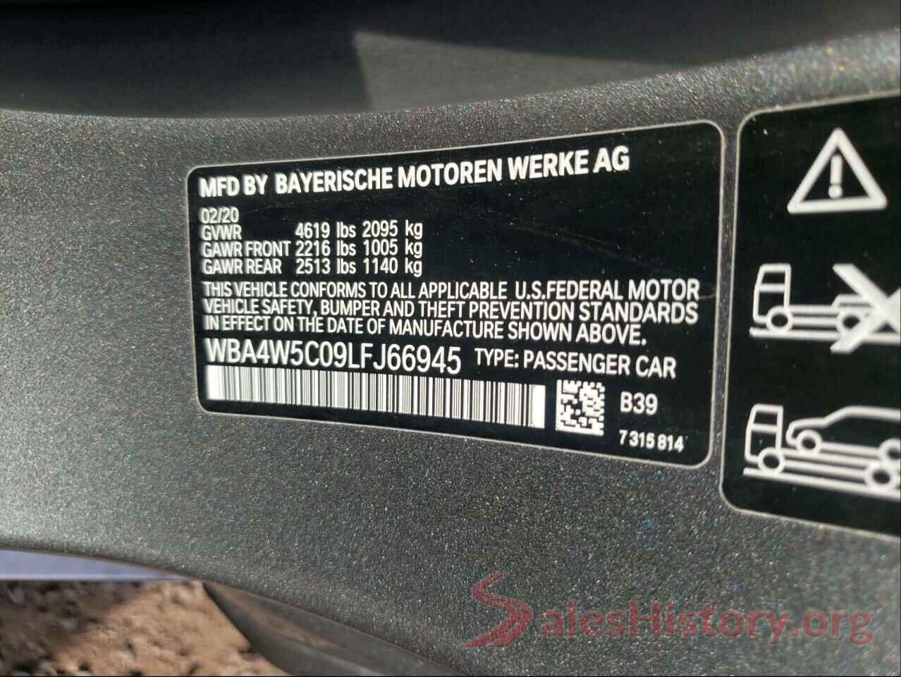 WBA4W5C09LFJ66945 2020 BMW 4 SERIES