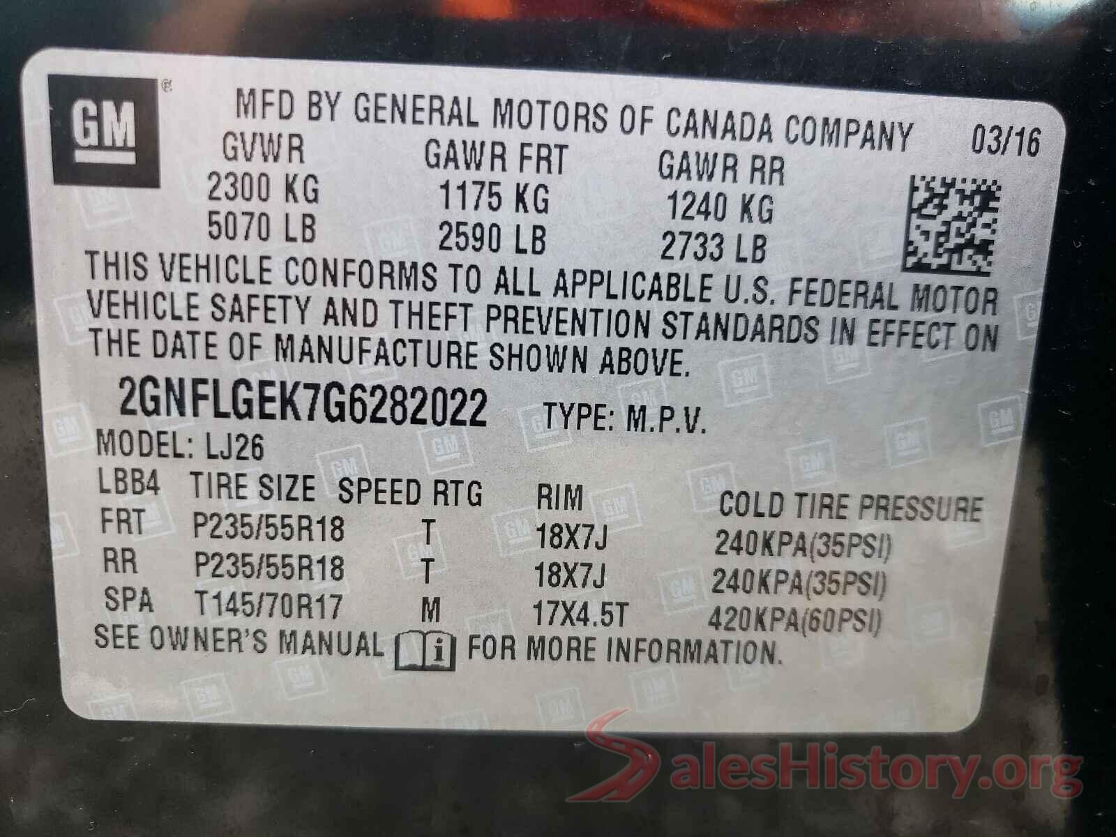 2GNFLGEK7G6282022 2016 CHEVROLET EQUINOX