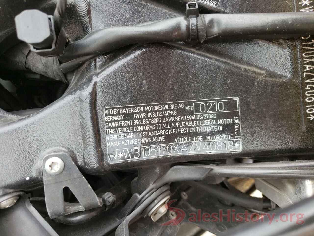 WB105170XAZV40818 2010 BMW S