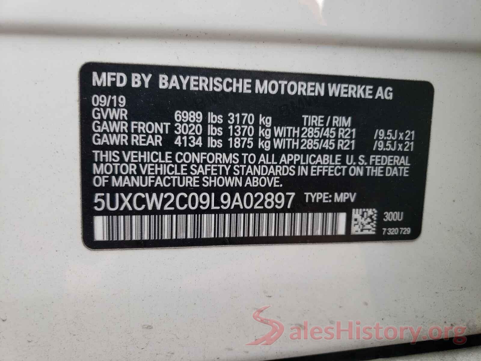 5UXCW2C09L9A02897 2020 BMW X7