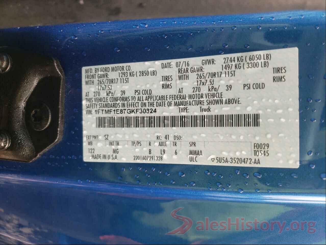 1FTMF1E87GKF30324 2016 FORD F150