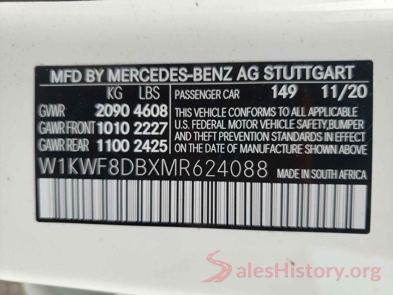 W1KWF8DBXMR624088 2021 MERCEDES-BENZ C-CLASS