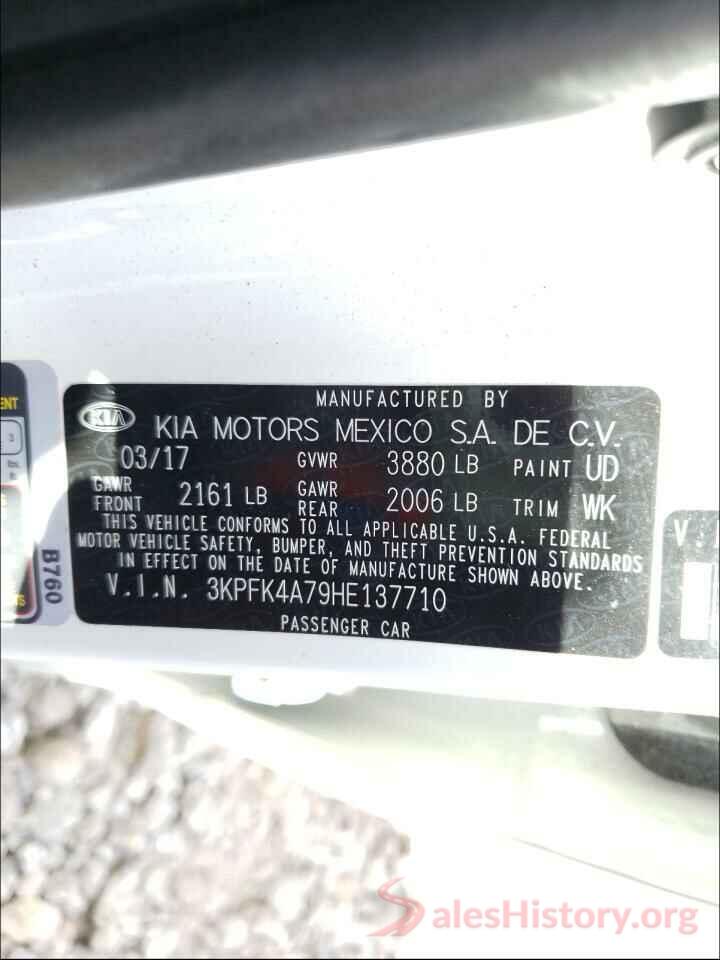 3KPFK4A79HE137710 2017 KIA FORTE