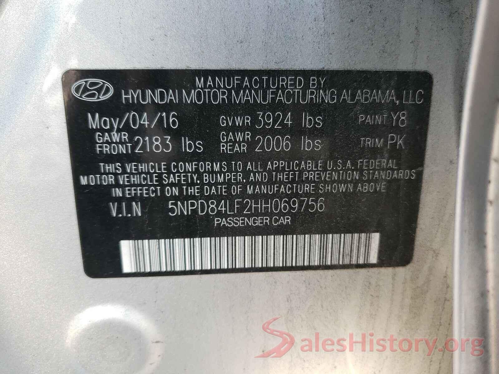 5NPD84LF2HH069756 2017 HYUNDAI ELANTRA