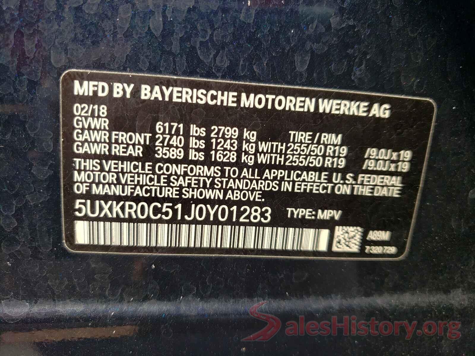 5UXKR0C51J0Y01283 2018 BMW X5