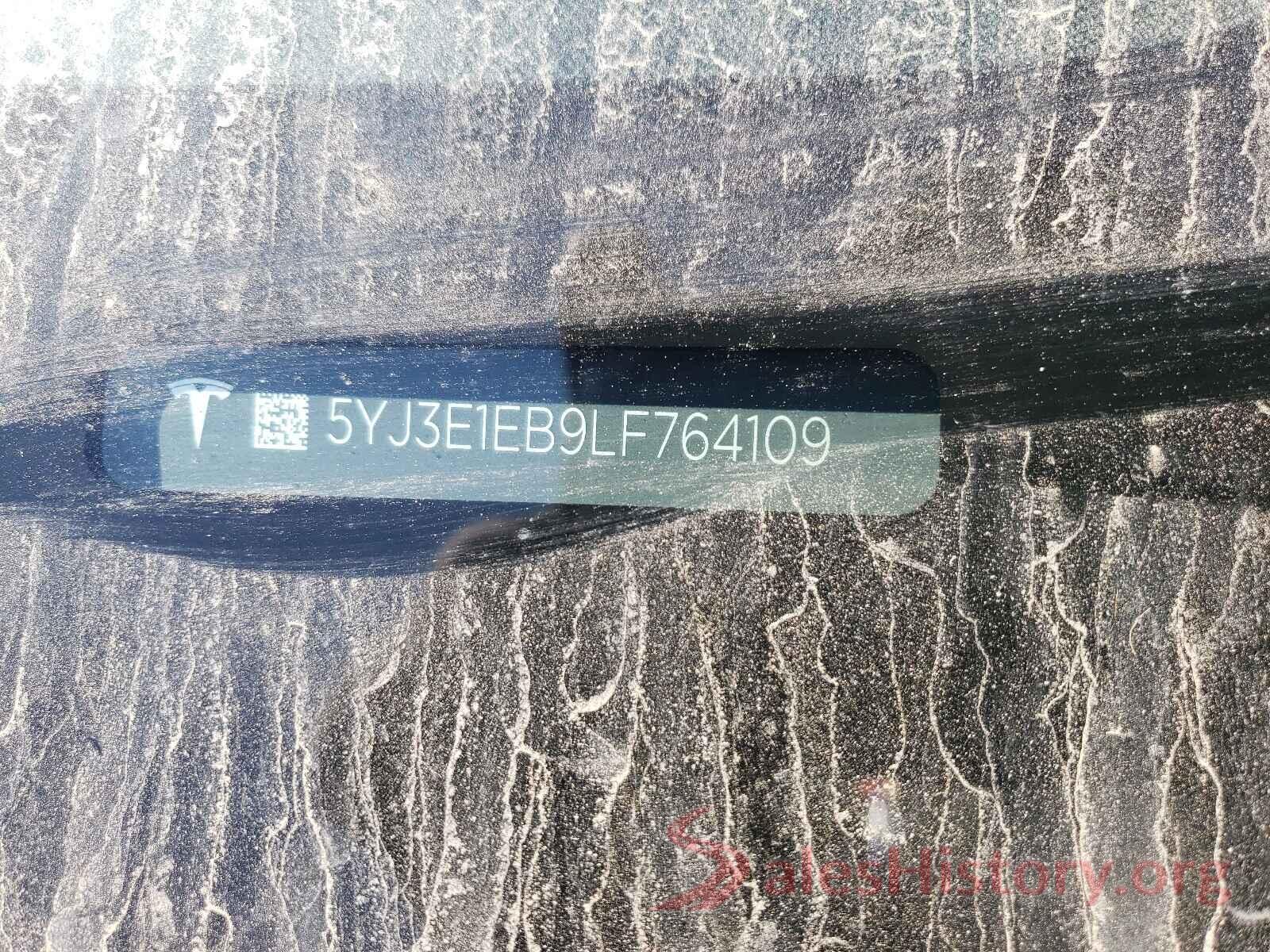 5YJ3E1EB9LF764109 2020 TESLA MODEL 3