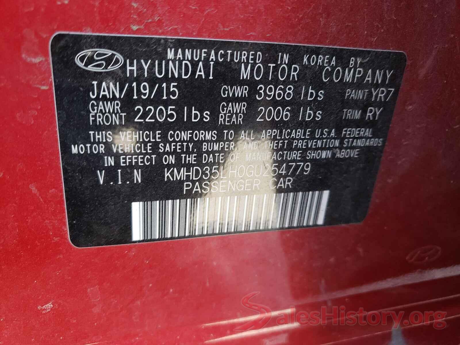 KMHD35LH0GU254779 2016 HYUNDAI ELANTRA