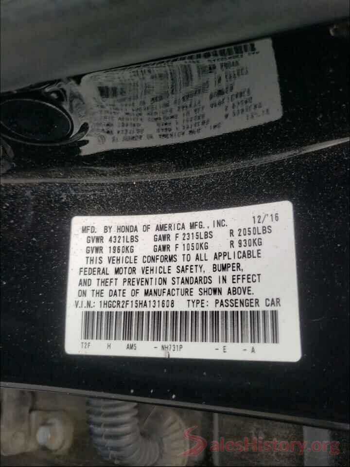 1HGCR2F15HA131608 2017 HONDA ACCORD