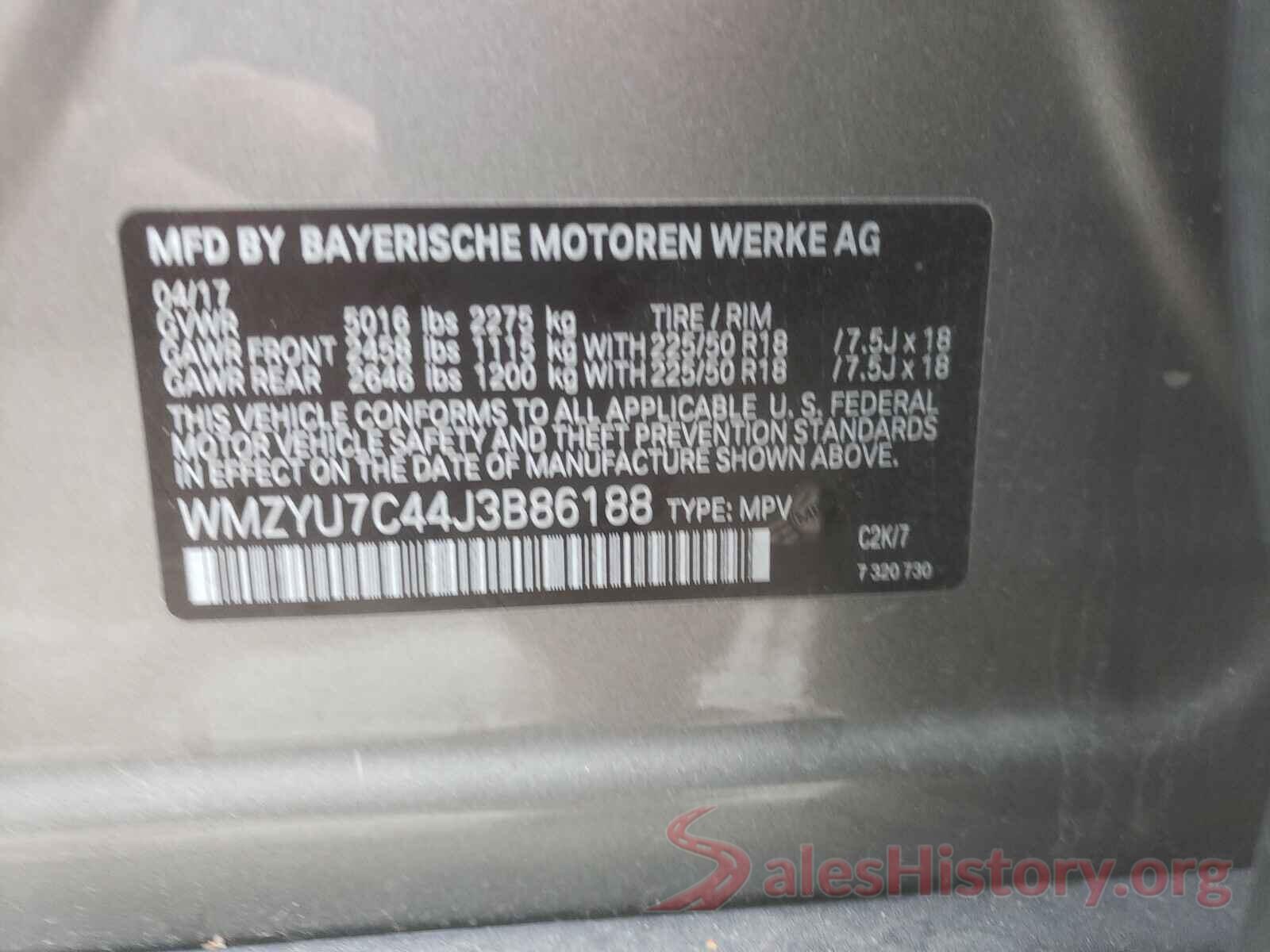 WMZYU7C44J3B86188 2018 MINI COOPER