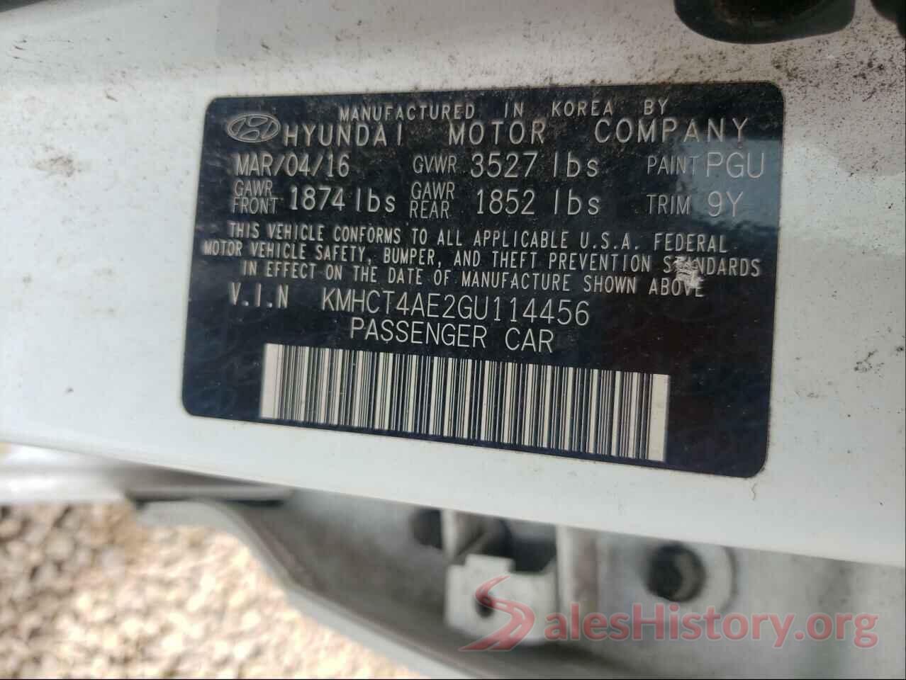 KMHCT4AE2GU114456 2016 HYUNDAI ACCENT