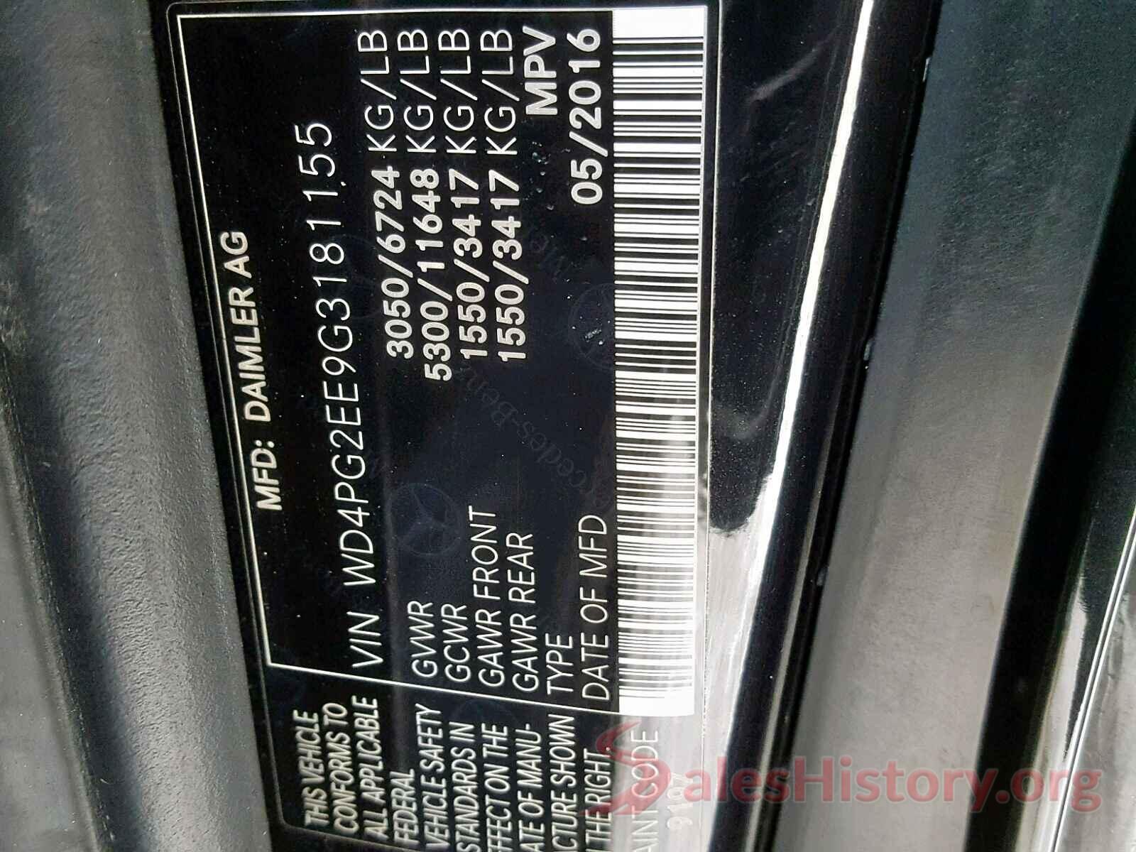 WD4PG2EE9G3181155 2016 MERCEDES-BENZ ALL OTHER