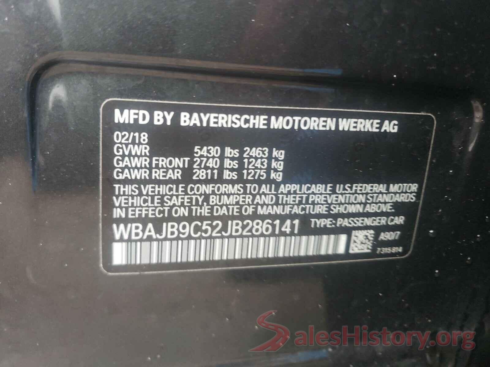 WBAJB9C52JB286141 2018 BMW M5