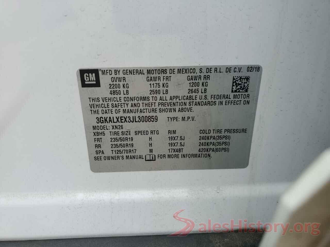 3GKALXEX3JL300859 2018 GMC TERRAIN