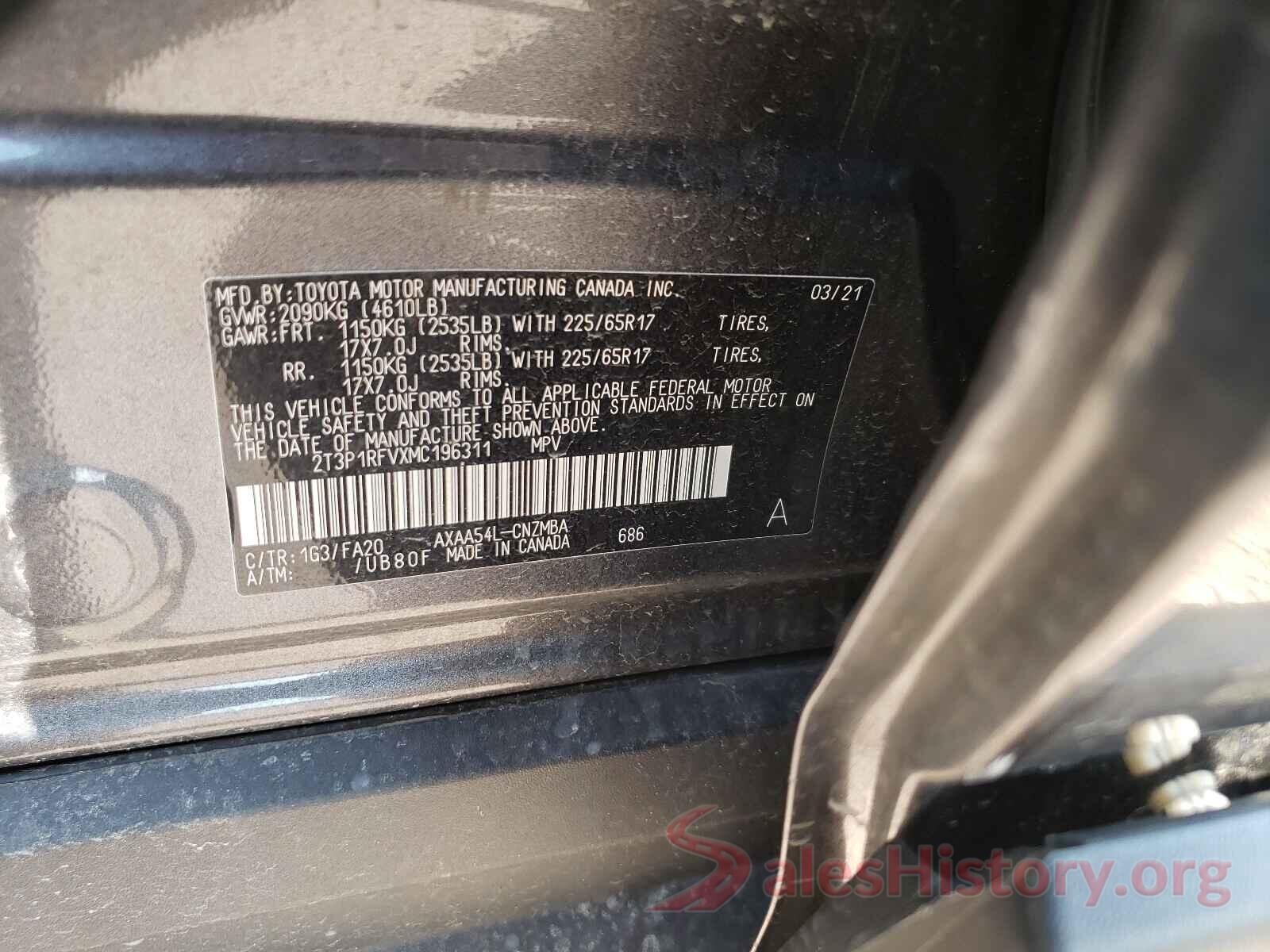 2T3P1RFVXMC196311 2021 TOYOTA RAV4